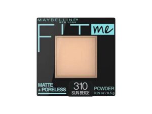 Maybelline Fit Me Matte + Poreless Pressed Face Powder Makeup & Setting Powder, Sun Beige, 1 Count