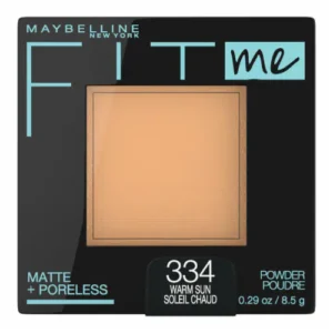 Maybelline Fit Me Matte + Poreless Pressed Face Powder Makeup & Setting Powder, Warm Sun, 1 Count