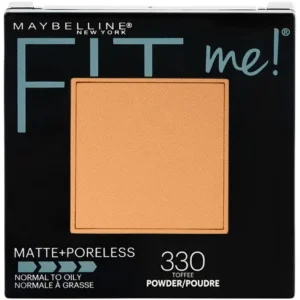 Maybelline Fit Me Matte + Poreless Pressed Face Powder Makeup & Setting Powder, Toffee, 1 Count