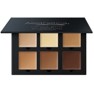 Aesthetica Cosmetics Cream Contour and Highlighting Makeup Kit - Contouring Foundation/Concealer Palette - Vegan & Cruelty Free - Step-by-Step Instructions Included