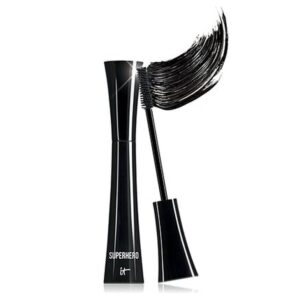 IT Cosmetics Superhero Mascara - Super Black Elastic Stretch Volumizing & Lengthening Mascara - Lifts, Separates & Conditions Lashes - With Collagen, Biotin & Peptides