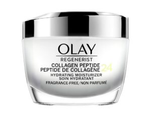 Olay Regenerist Collagen Peptide 24 Face Moisturizer Cream with Niacinamide for Firmer Skin, Anti-Wrinkle Fragrance-Free 1.7 oz, Includes Olay Whip Travel Size for Dry Skin