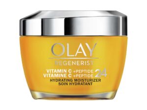 Olay Regenerist Vitamin C + Peptide 24 Brightening Face Moisturizer for Brighter Skin, Lightweight anti-aging cream for dark spots, Includes Olay Whip Travel size for dry, 1.7 oz