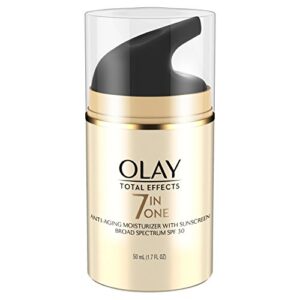 Olay Facial Moisturizing Lotion SPF 30 Total Effects for Dry Skin, 7 Benefits including Minimize Pores, Anti-Aging, 1.7 oz