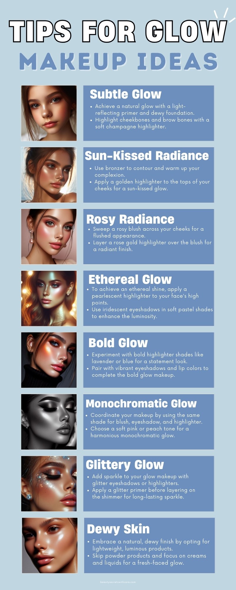 Tips for Glow Makeup Ideas (Infographic)