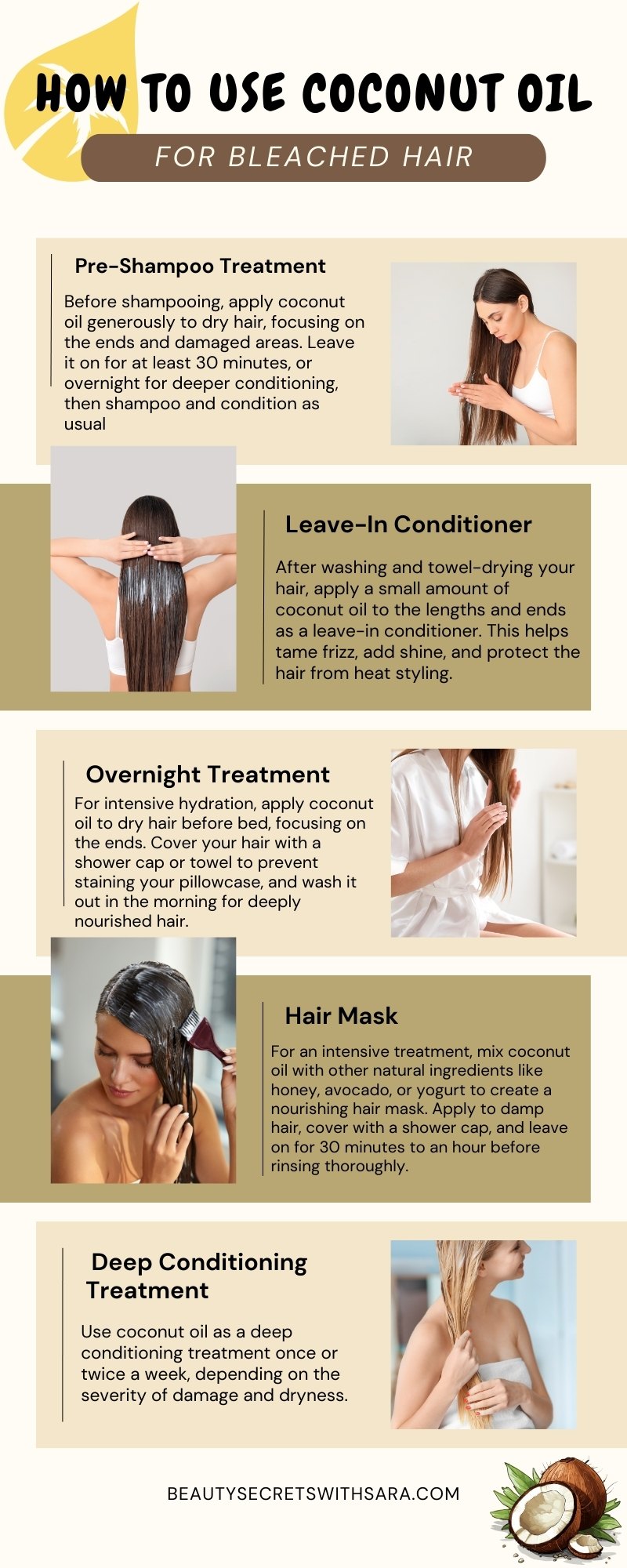 How to Use Coconut Oil for Bleached Hair (Infographic)