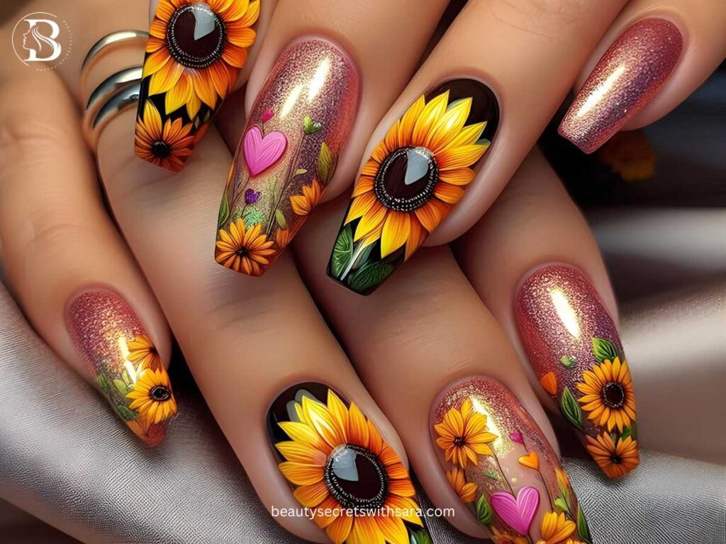 Radiant Sunflower Nail Designs