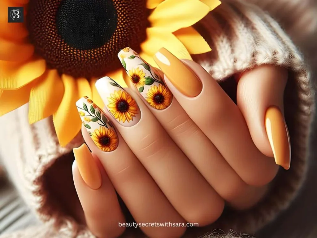 Sunflower Nail Designs