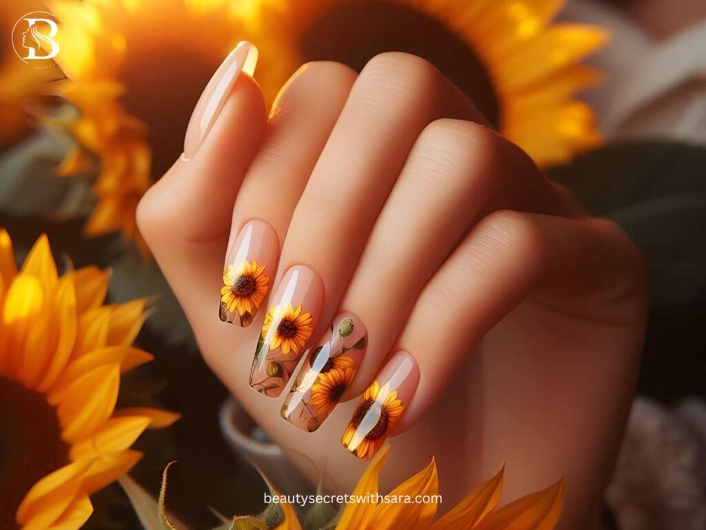 Sunlit Sunflower Nail Designs