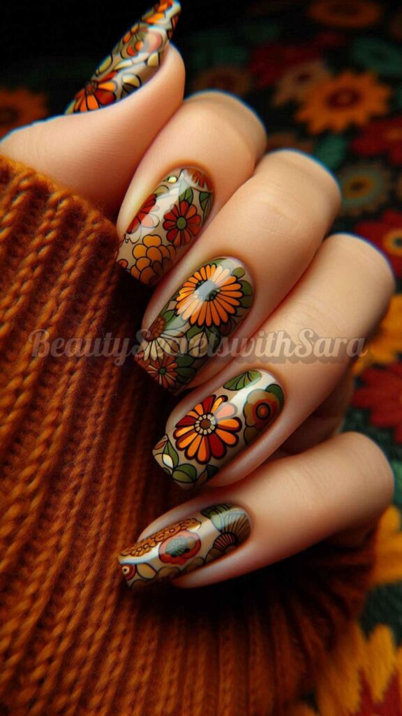 Retro Autumn Flowers