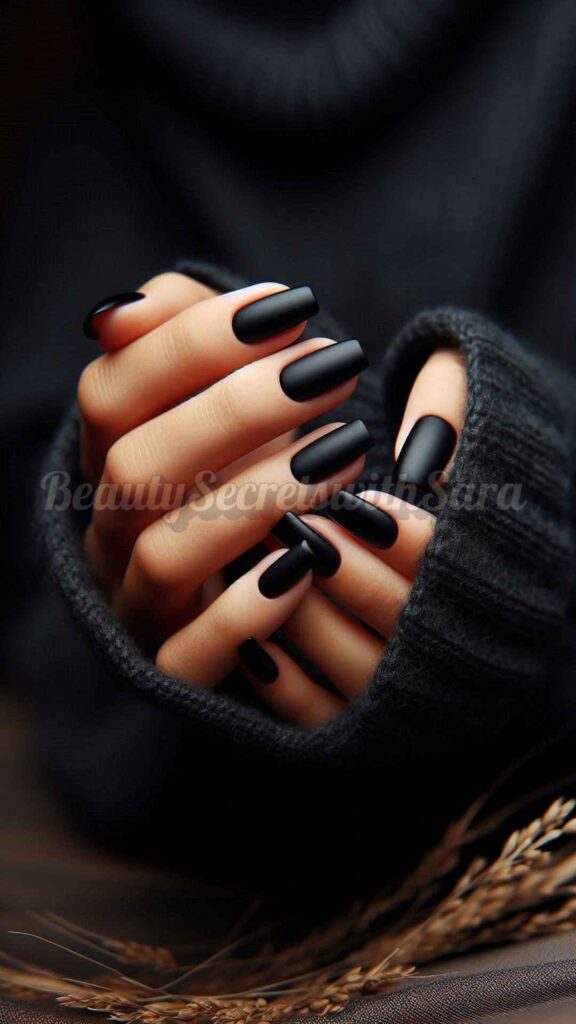 Simple Black Manicure